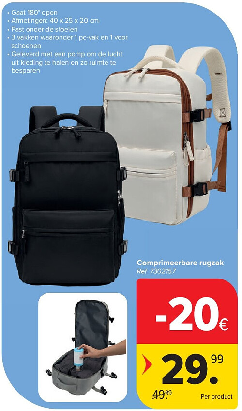 Comprimeerbare rugzak