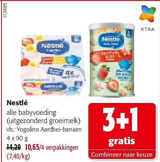 Nestlé Yogolino Aardbei-banaan 4 x 90 g