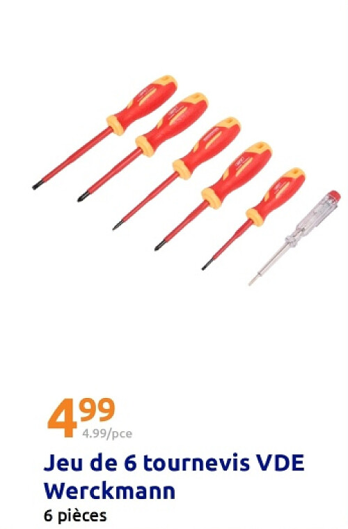 Jeu de 6 tournevis VDE Werckmann