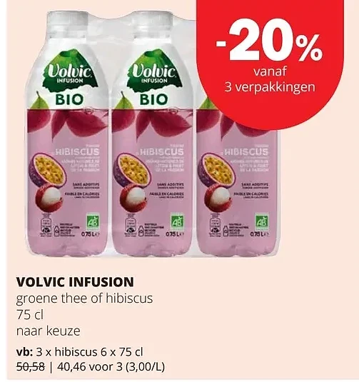 VOLVIC INFUSION hibiscus 6 x 75 cl
