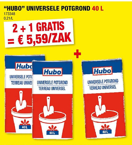 “HUBO” UNIVERSELE POTGROND 40 L