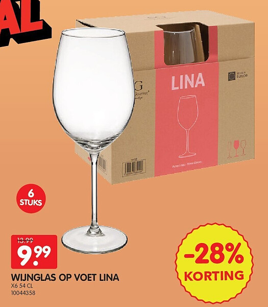 WIJNGLAS OP VOET LINA