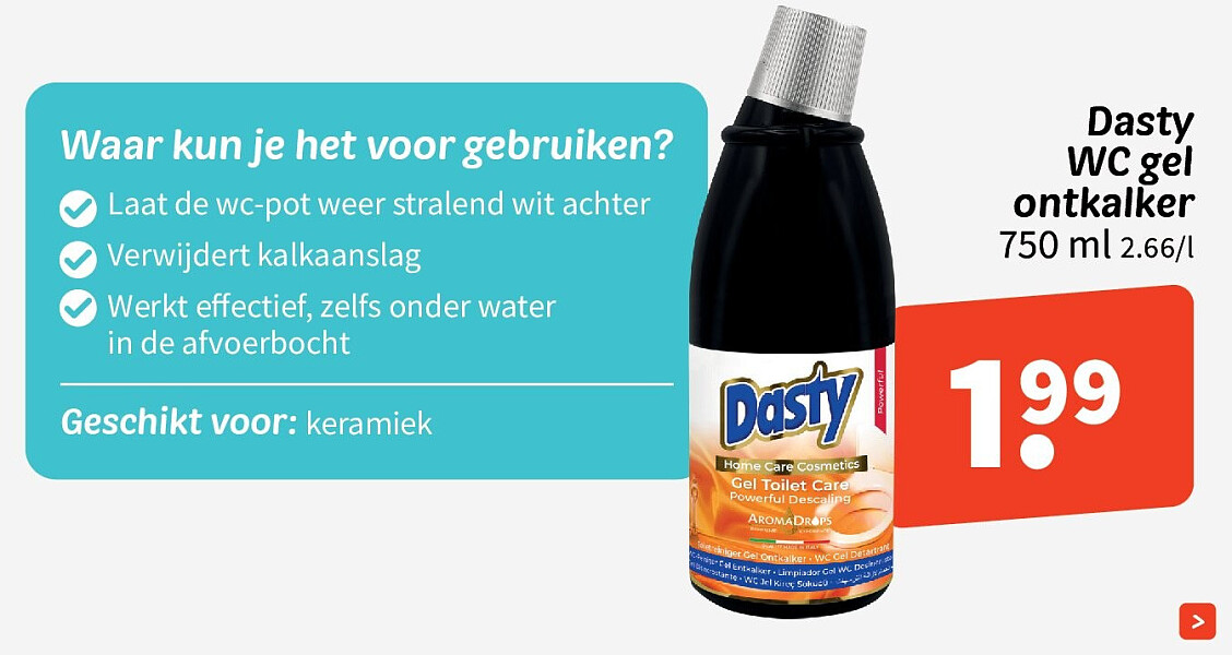 Dasty WC gel ontkalker