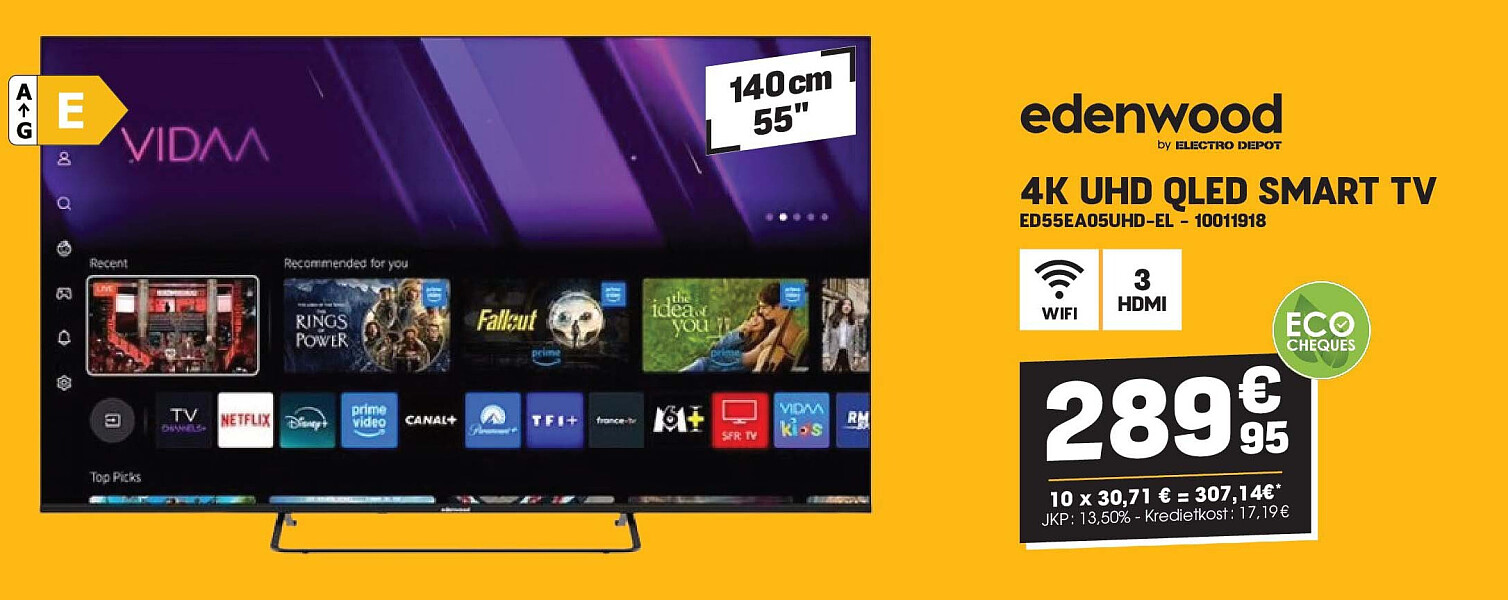 4K UHD QLED SMART TV ED55EA05UHD-EL