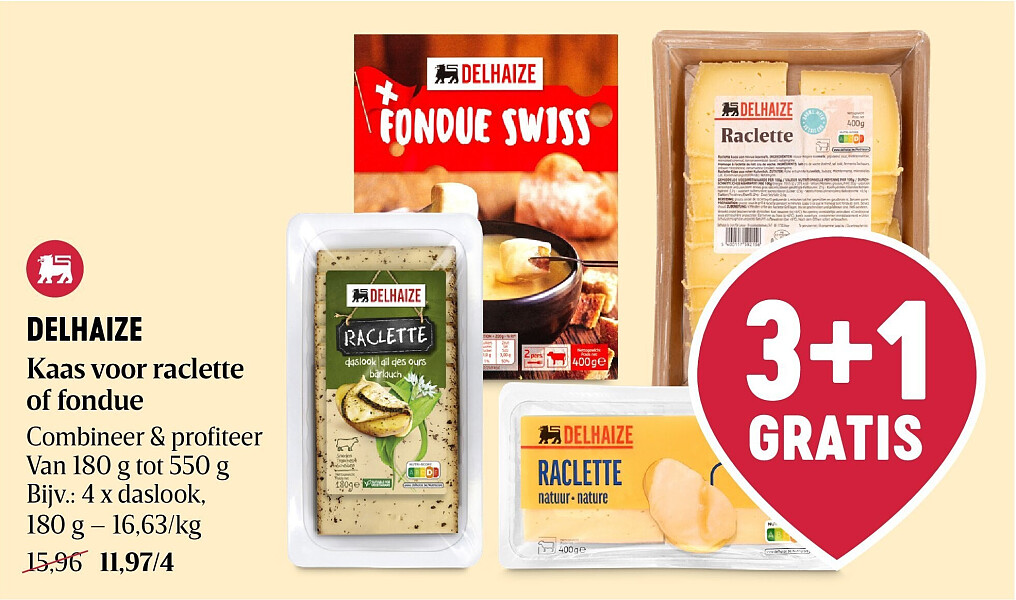 DELHAIZE Kaas voor raclette of fondue
