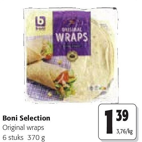 Boni Selection Original wraps 6 stuks 370 g