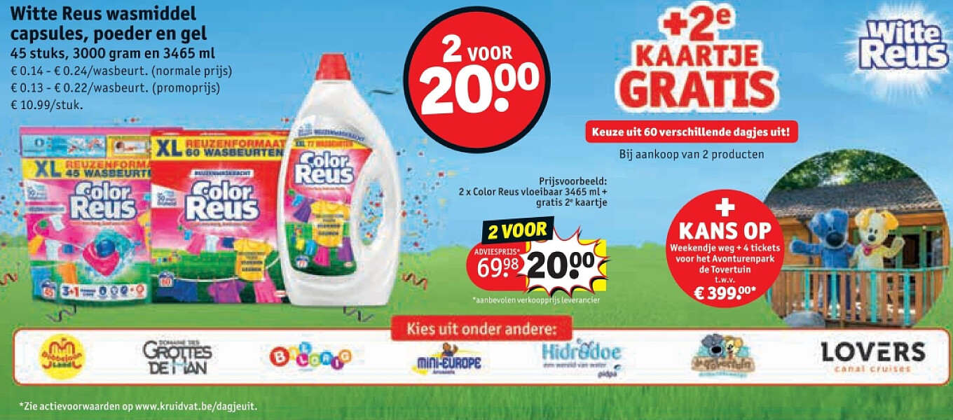 Witte Reus wasmiddel capsules, poeder en gel