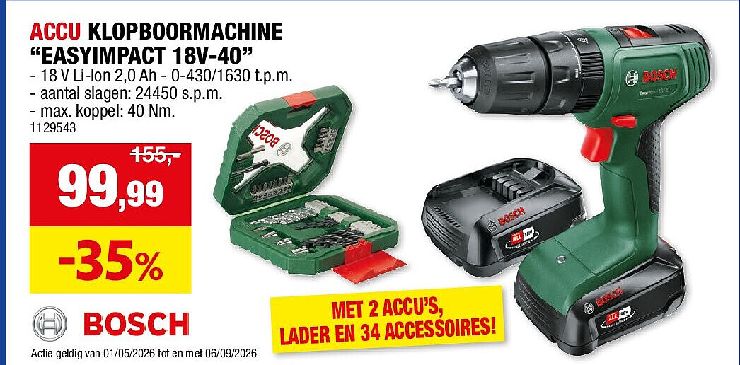 ACCU KLOPBOORMACHINE “EASYIMPACT 18V-40”