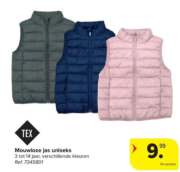 Mouwloze jas uniseks