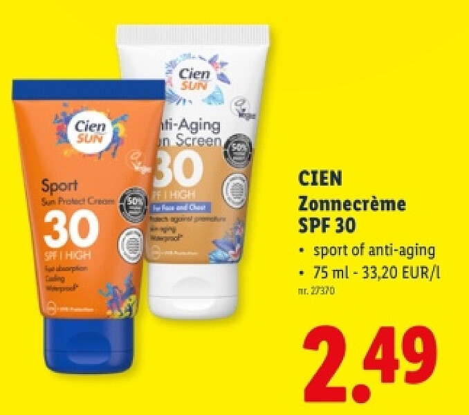 Zonnecrème SPF 30