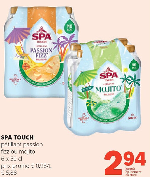 SPA TOUCH pétillant passion fi zz ou mojito 6 x 50 cl