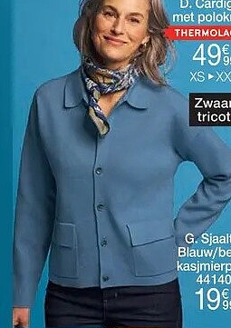 Cardigan met polokra ag, Thermolactyl