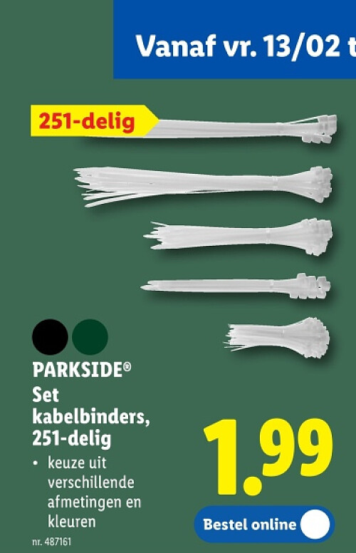Set kabelbinders, 251-delig