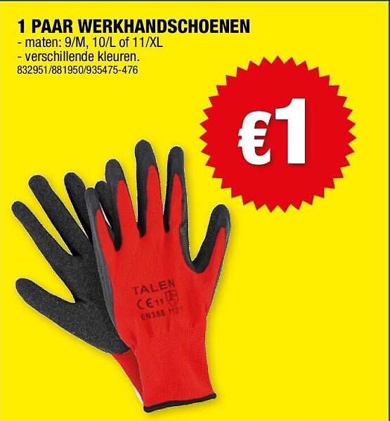 1 PAAR WERKHANDSCHOENEN