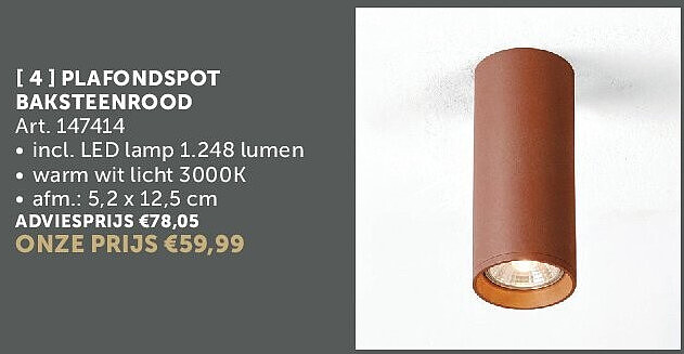 PLAFONDSPOT BAKSTEENROOD