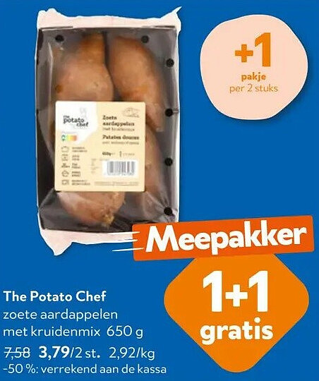 The Potato Chef zoete aardappelen met kruidenmix 650 g