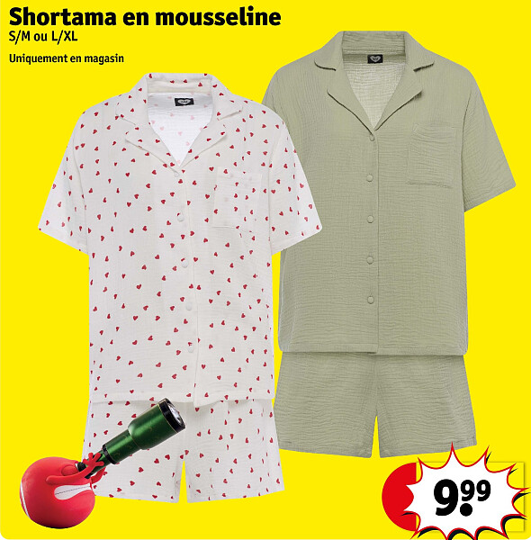 Shortama en mousseline