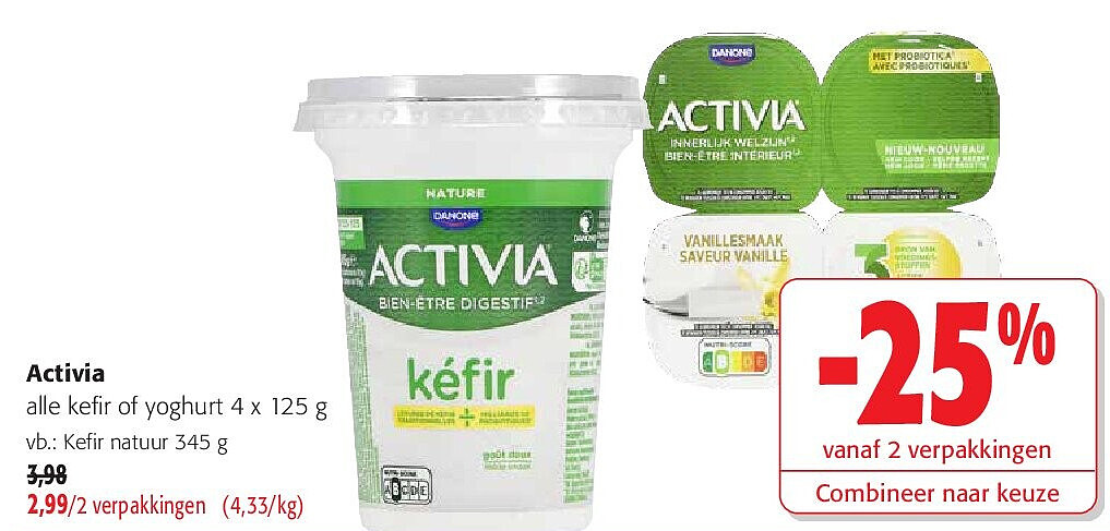 Activia alle kefir of yoghurt 4 x 125 g