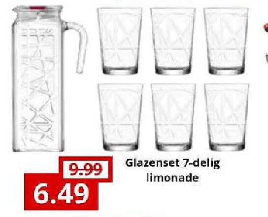 Glazenset 7-delig limonade