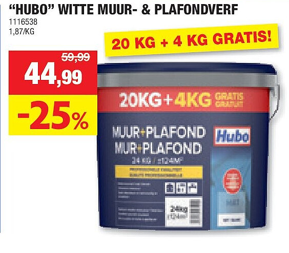 “HUBO” WITTE MUUR- & PLAFONDVERF