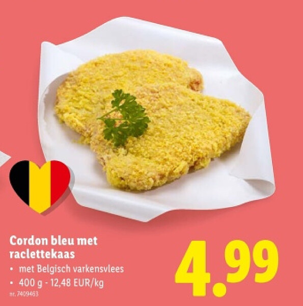 Cordon bleu met raclettekaas