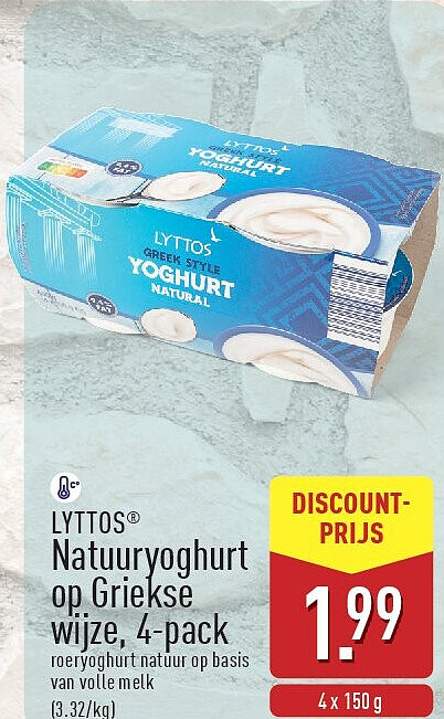 Natuuryoghurt op Griekse wijze, 4-pack
