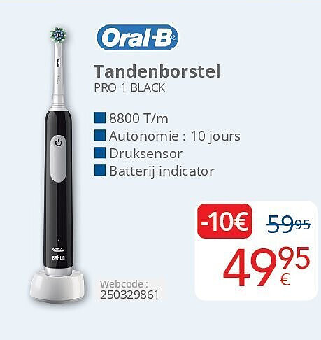 Oral-B Tandenborstel PRO 1 BLACK