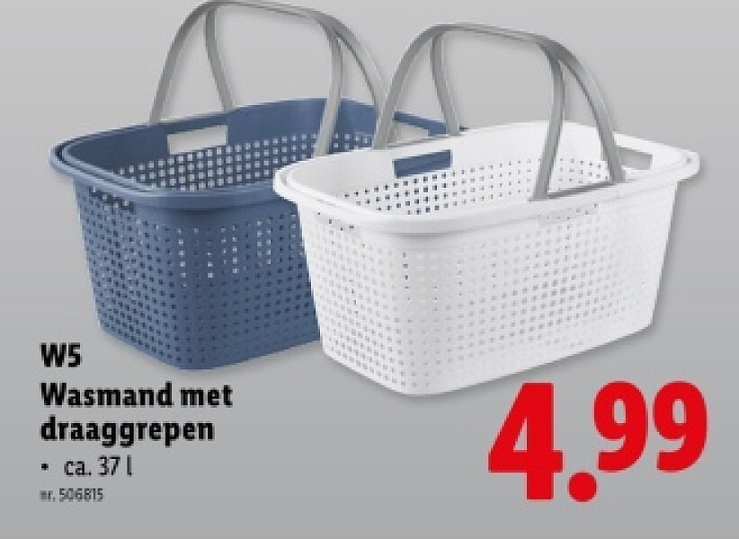 Wasmand met draaggrepen