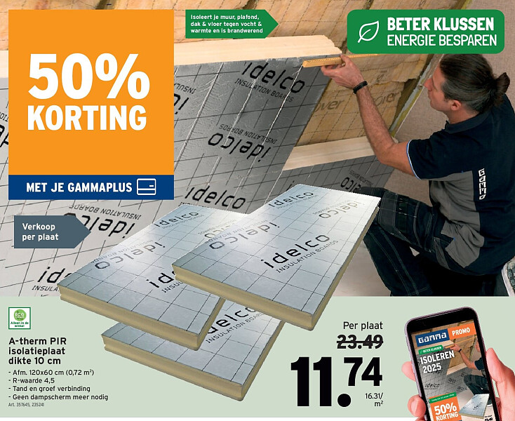 A-therm PIR isolatieplaat dikte 10 cm