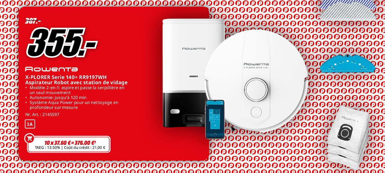 X-PLORER Serie 140+ RR9197WH Aspirateur Robot avec station de vidage