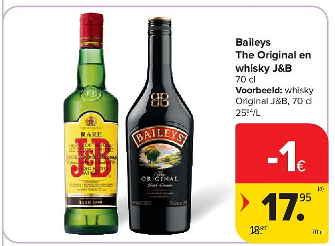 Baileys The Original en whisky J&B