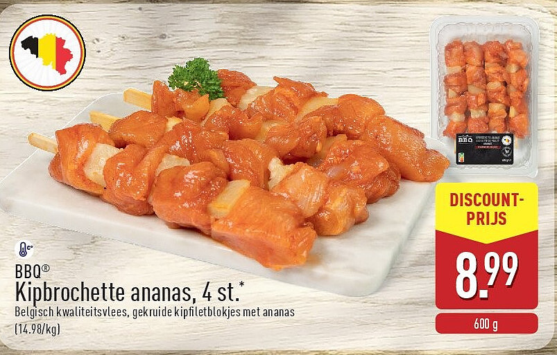 Kipbrochette ananas, 4st.*