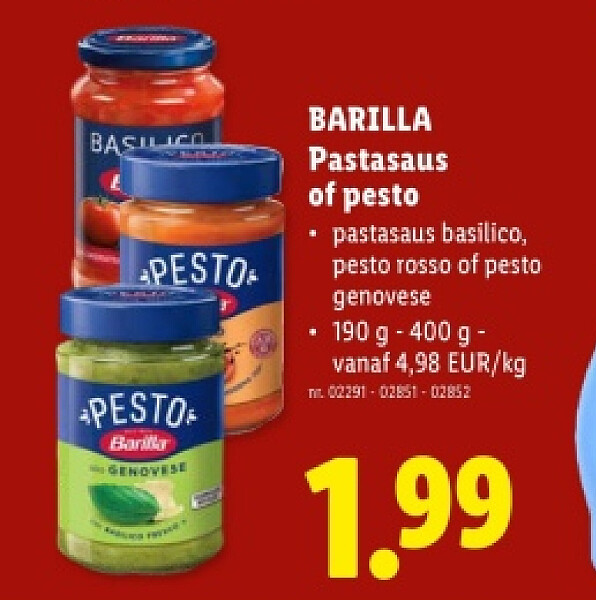 Pastasaus of pesto