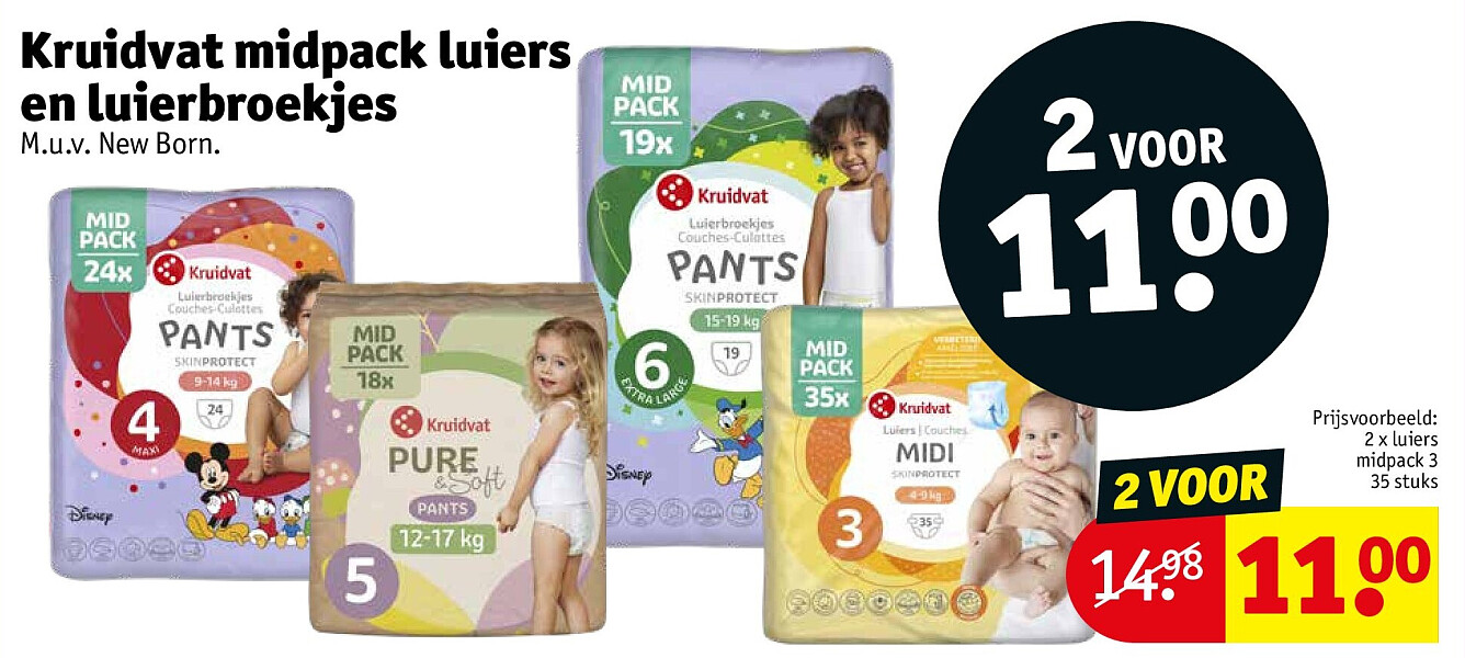 Kruidvat midpack luiers en luierbroekjes