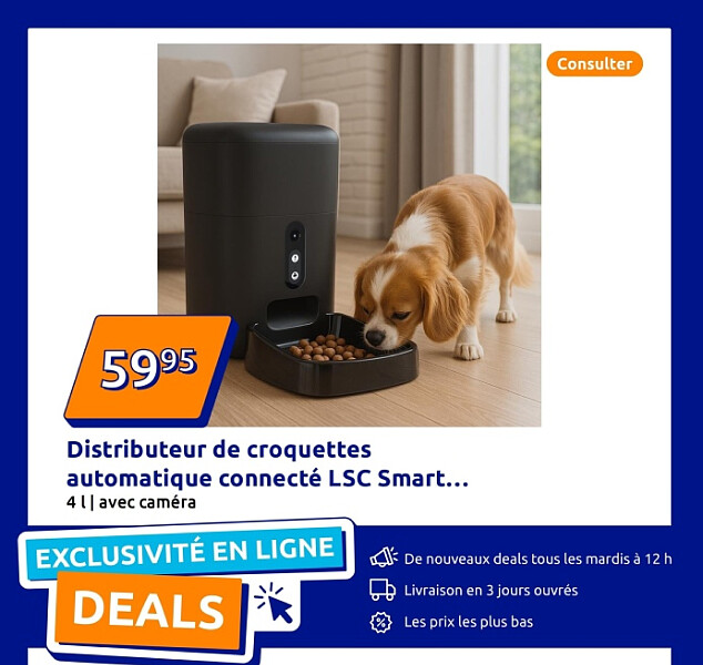 Distributeur de croquettes automatique connecté LSC Smart Connect