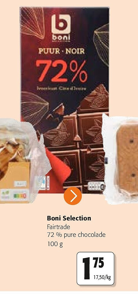 Boni Selection Fairtrade 72 % pure chocolade 100 g