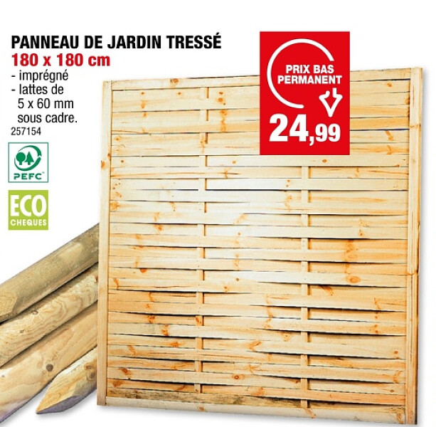 PANNEAU DE JARDIN TRESSÉ 180 x 180 cm