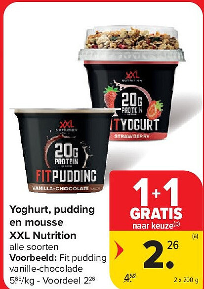 Yoghurt, pudding en mousse XXL Nutrition