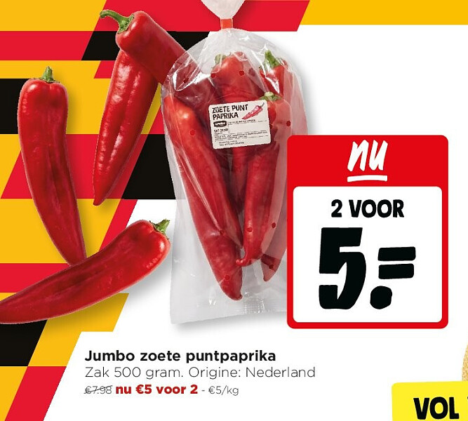 Jumbo zoete puntpaprika
