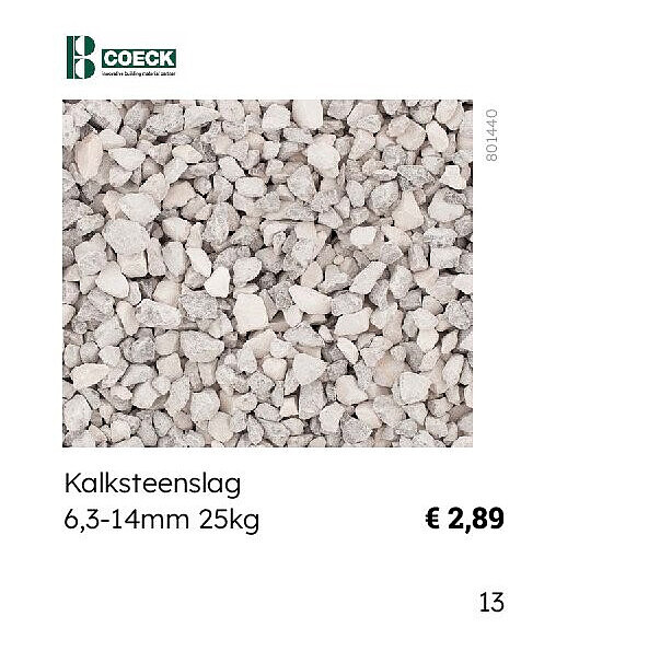 Kalksteenslag 6,3-14mm 25kg
