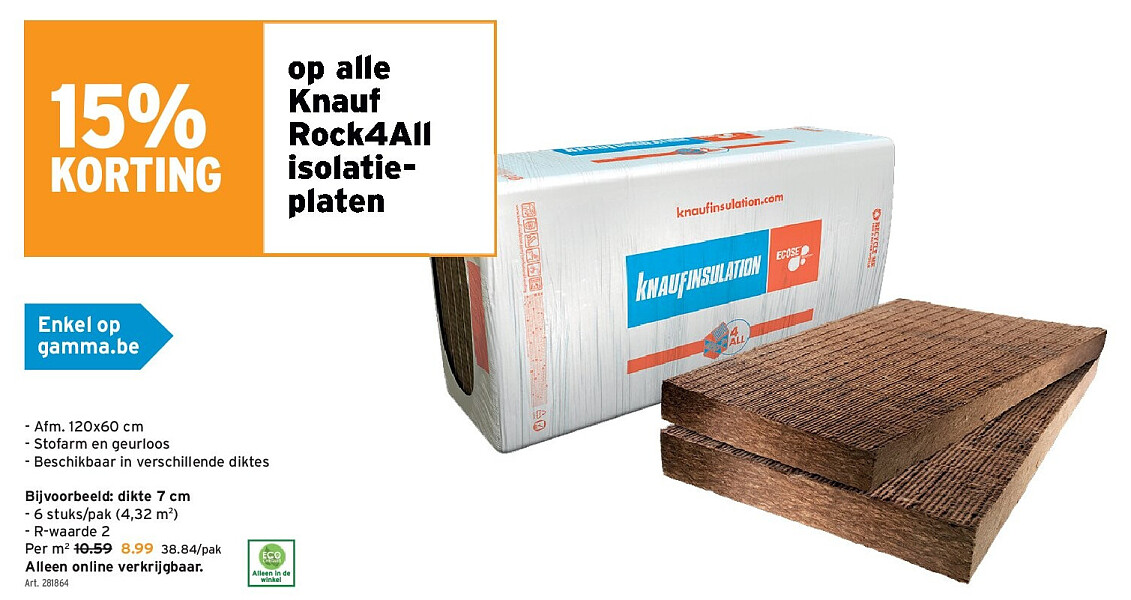 op alle Knauf Rock4All isolatieplaten