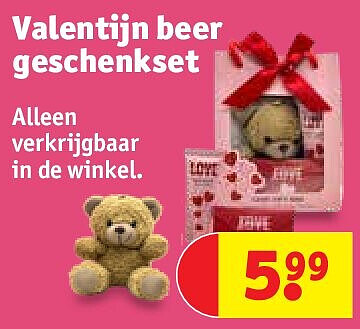 Valentijn beer geschenkset