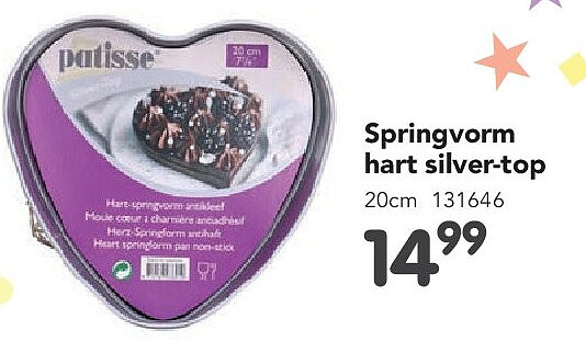 Springvorm hart silver-top