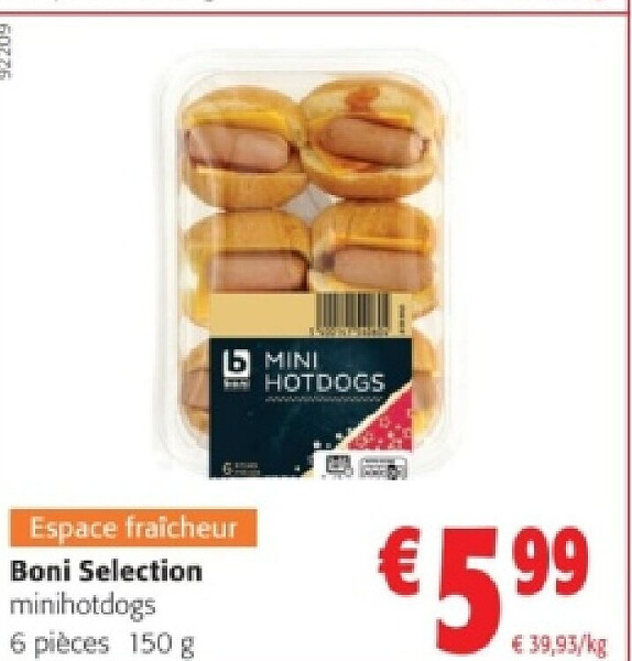 Boni Selection minihotdogs 6 pièces 150 g