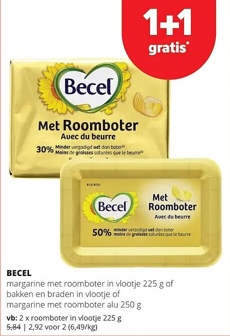 BECEL roomboter in vlootje 225 g