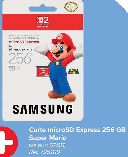 Carte microSD Express 256 GB Super Mario
