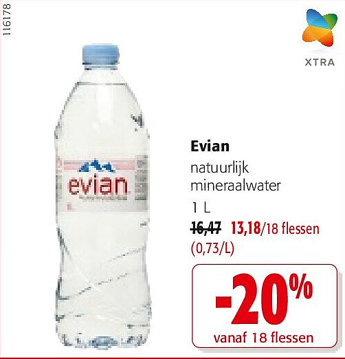 Evian natuurlijk mineraalwater 1 L