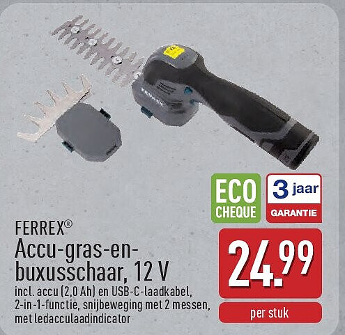 Accu-gras-enbuxusschaar, 12V