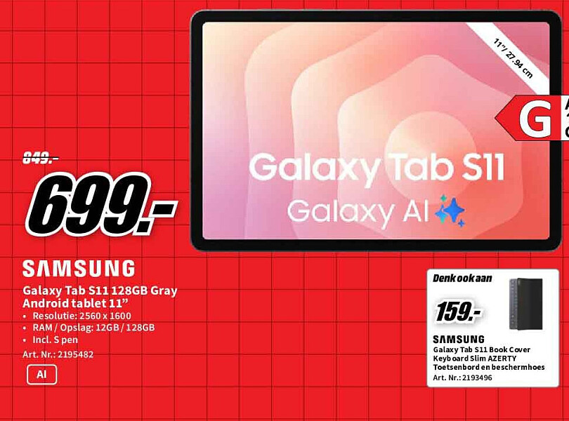 Samsung Galaxy Tab S11 128GB Gray Android tablet 11"