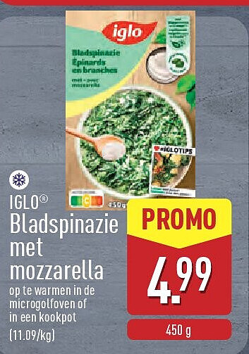Bladspinazie met mozzarella